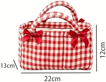 Small Storage Basket Organizer, Mini Fabric Gingham Storage Baskets - Image 3