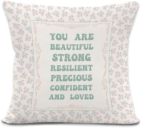 Inspirational Girl Nursery Throw Pillow Cover 18x18 Inches, Baby Girl Nursery by LRyeisahh