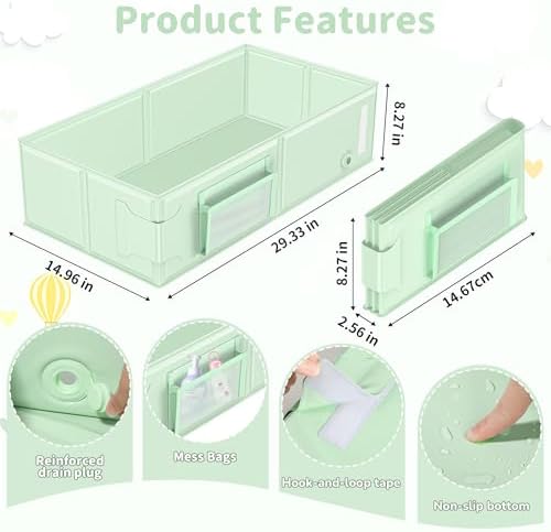 Baby Bathtub, Converts Shower to Tub, Foldable Toddler Tub - Image 2
