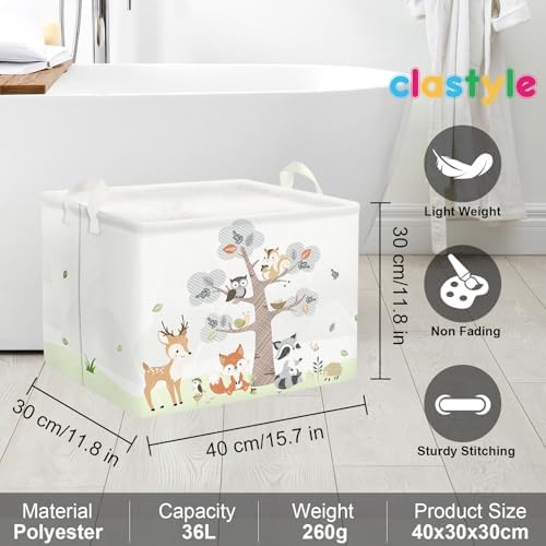 Clastyle 36L Large Woodland Animal Tree House Baby Basket Rectangle Deer Fox - Image 6