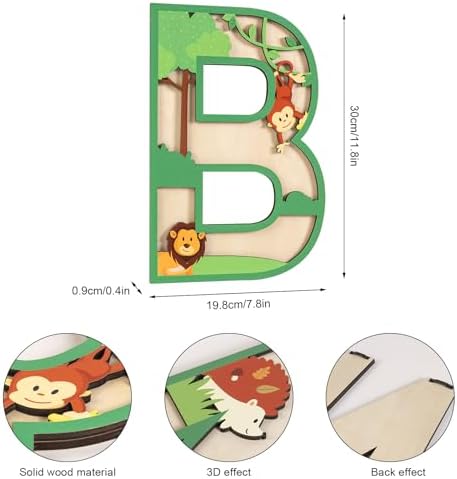 3D Layered Safari Nursery Wooden Letters - Image 3