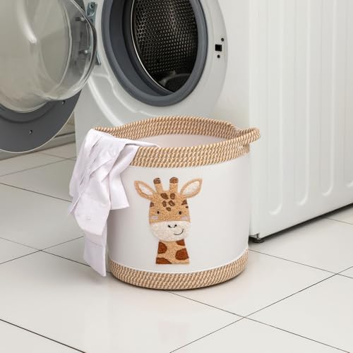 Toy Basket for Baby Laundry Hamper Blanket Baskets Cute Giraffe Nursery Hampers - Image 5