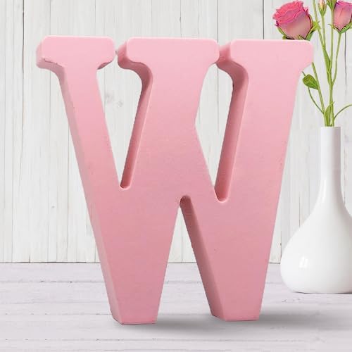 AOCEAN 6 Inch Pink Wood Letters Unfinished Wooden Letters by AOCEAN