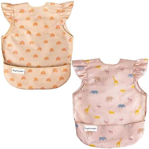 Tiny Twinkle Mess Proof Baby Bibs | 2 Pack Waterproof Toddler Bib by TinyTwinkle
