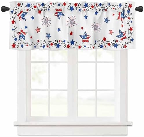 4th of July Kitchen Curtains Valances by VandarllinHomeKitchenDecor