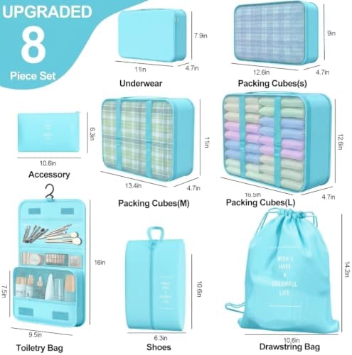 8/9 Set Packing Cubes for Travel, Suitcase Organizer Bags for Luggage - Image 2