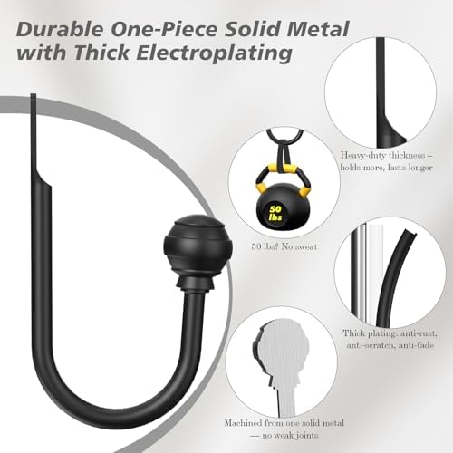 Hion Curtain Holdbacks Black 4pcs, Curtain Tiebacks Wall Mounted Hooks - Image 2