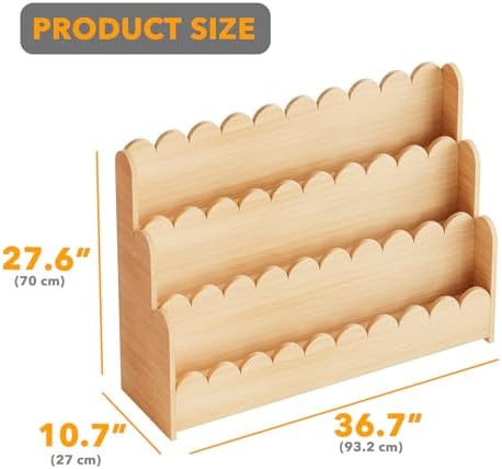 SpaceAid 3-Tier Scalloped Bookshelf, Montessori Bookcase - Image 2