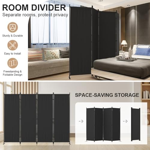 Folding Screen Room Divider 4 Panel - Image 6