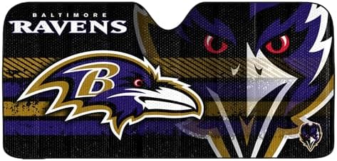 Fanmats NFL Windshield Sun Auto Shade, Sun Shield Sun Visor Accordion tri-fold by FANMATS