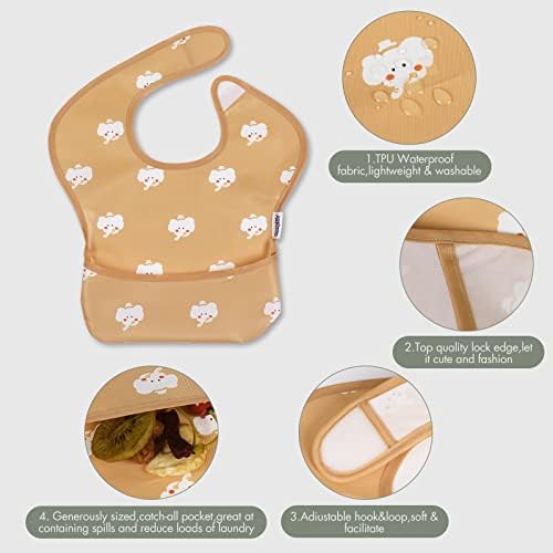 Waterproof Baby Bibs, 5 Pack Feeding Bibs - Image 4