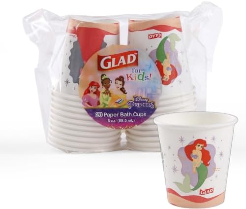 Glad Disney Princess Disposable Mini Bath Cups, 3 Oz by GladTrashFoodStorage