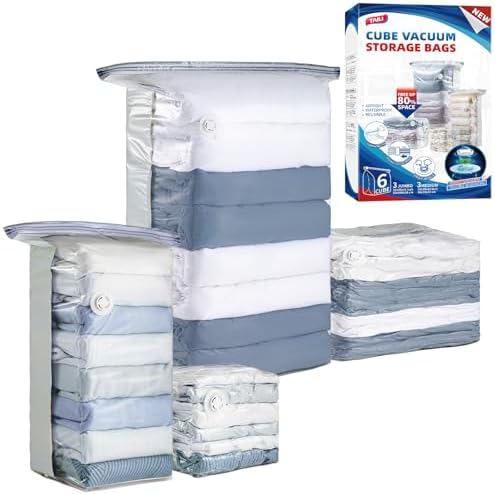 TAILI 6 Pack Vacuum Storage Bags, Cube Combo by TAILI