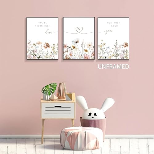 JBZDD 3Pcs Wildflower Nursery Wall Art – Boho Botanical Flower Posters - Image 5