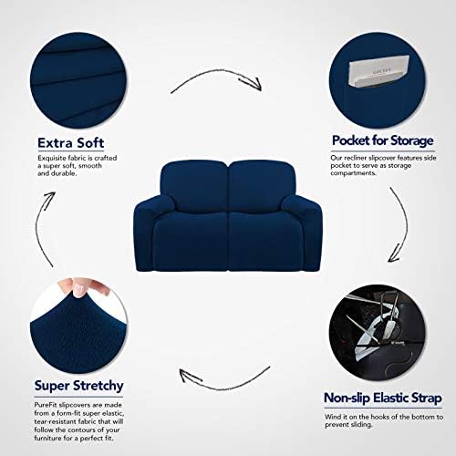 PureFit Super Stretch Loveseat Recliner Sofa Couch Cover - Image 3