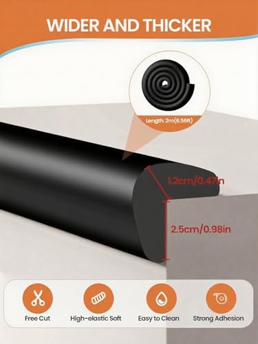 Baby Corner Protector Guards, 6.6FT 0.47'' Thick, Peel and Stick - Image 2