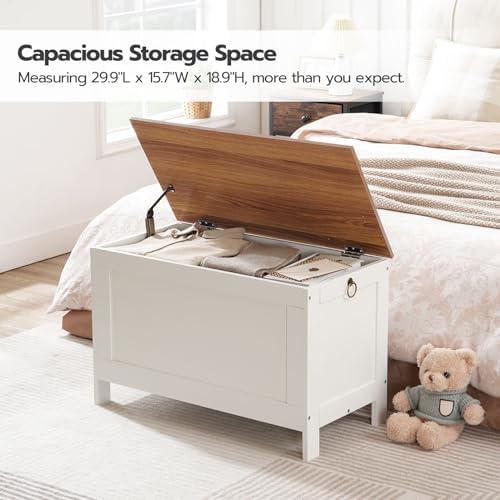HOOBRO Toy Box, Retro Wooden Look Storage Chest - Image 3