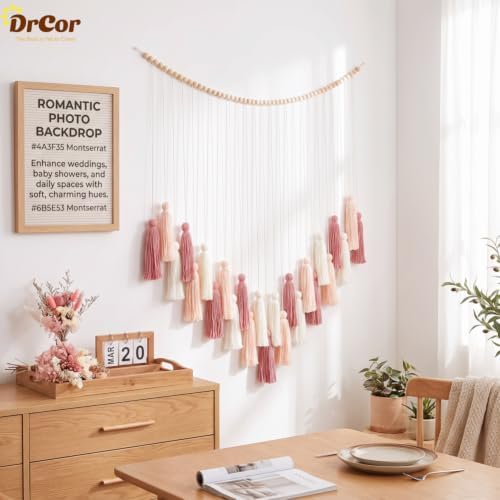DrCor Blush Pink Tassel Garland - Image 4