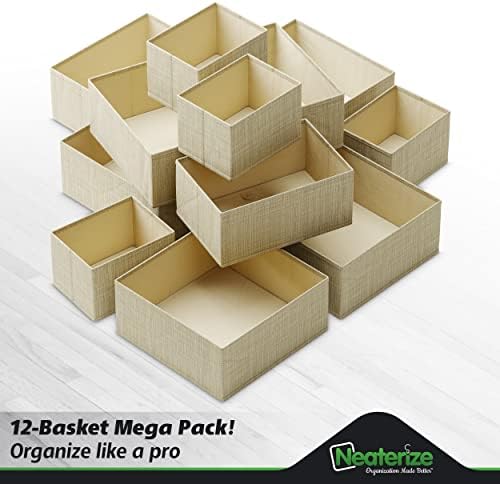 Drawer Organizer Clothes Set of 12 Beige - Image 4