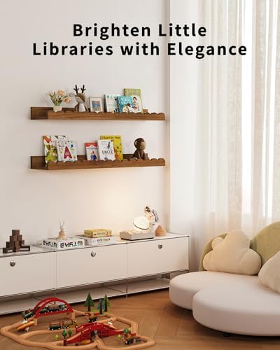 Shario Nursery Book Shelves, Scalloped Shelves, Wall Book Shelves - Image 4
