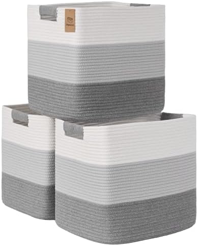 15×13 Inch Storage Cubes, 3 Pack Cube Storage Bins by Degeyoyo