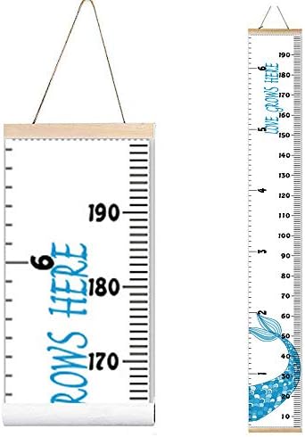 Kids Growth Chart, Wood Frame Fabric Canvas Height Measurement Ruler from Baby by MinoMia