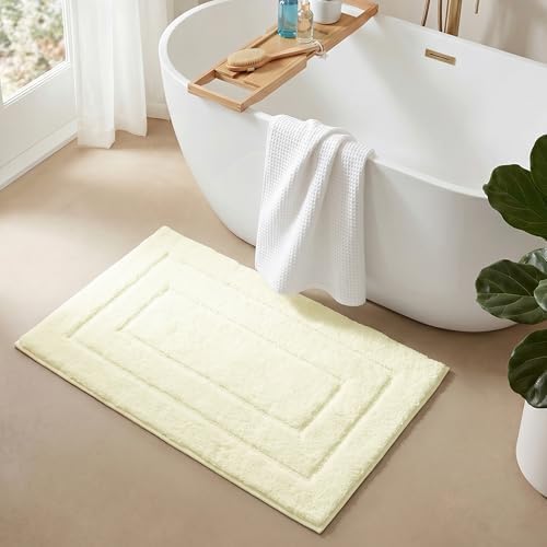 GRANNY SAYS Ivory Bathroom Rug 16" x 24", Non-Slip Microfiber Bath Mat by GRANNYSAYS