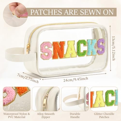 Kacctyen Snacks Bag for Travel Snacks Pouch Clear Beach Makeup Bag Cosmetic - Image 2