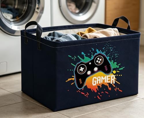 Rectangle Kids Baskets Game Basket Cute Storage Bin Organizer Boys Box - Image 3