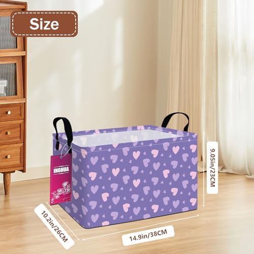 Rectangular Purple hearts Storage Basket - Image 2