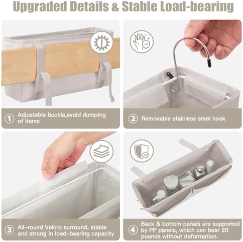 Bedside Caddy Organizer with Fixed Straps, Bunk Bed Caddy ideal - Image 5