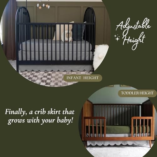 100% Microfiber Scalloped Crib Skirt 28"x 52" - Image 3