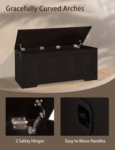 DINZI LVJ Storage Chest, Wooden Toy Box, Espresso 50.0" L - Image 5