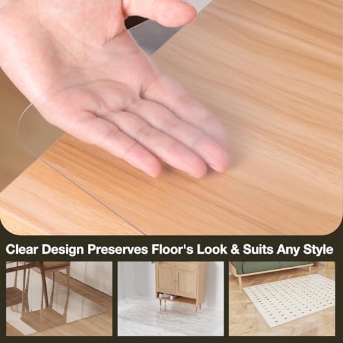 Crystal Clear Floor Mat 4×6ft, Upgraded Easy Flat Waterproof Vinyl Rug Cover - Image 6