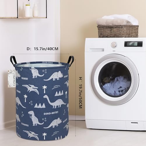 Storage Bin Foldable Nursery Organizer Basket Blue dinosaur - Image 2