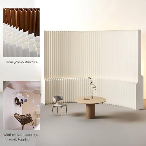 Flexible Foldable Paper Room Divider, Freestanding No Drill Privacy Screen - Image 5