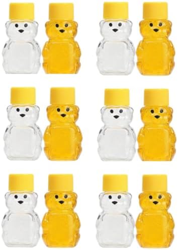 12 Pack Honey Bear Bottle 2oz Bear Shape Clear Empty Honey Bottles Honey Jar by Unknown