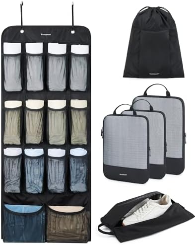 BAGSMART Hanging Compression Packing Cubes 6 Set Cruise Travel Essentials by BAGSMART