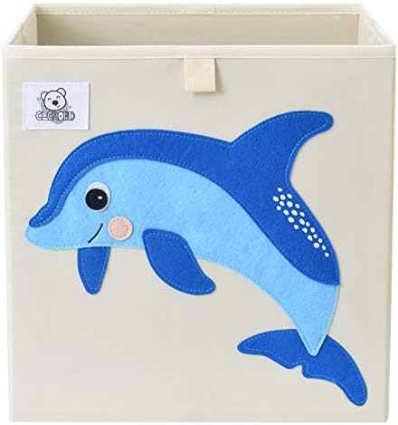 13 Inch Animal Cube Storage Bins, Foldable Fabric Kids Toy Box & Toy Chest by CLCROBD