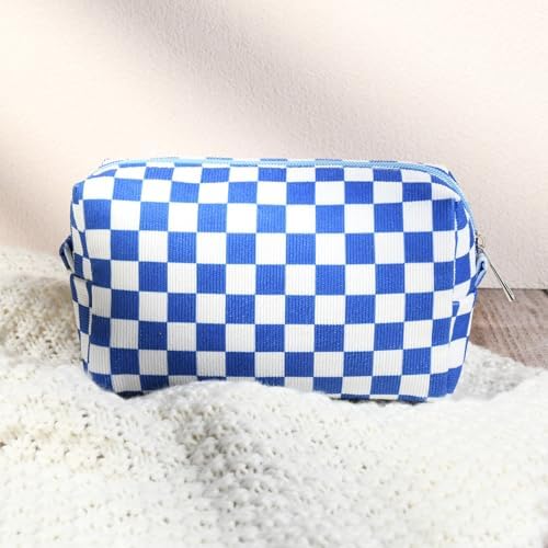 SOIDRAM 2 Pcs Checkered Makeup Bag Large Cosmetic Bag Toiletry Bag Makeup Pouch - Image 6
