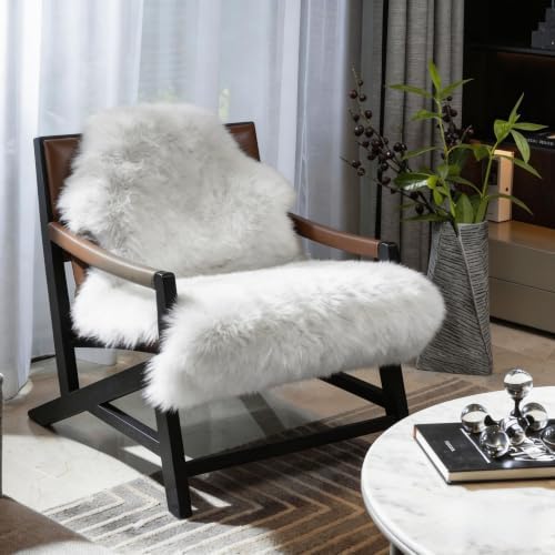 Genuine Real NZ Sheepskin Area Rug Fluffy Lambskin Wool Beige 2 x 3.2ft - Image 2