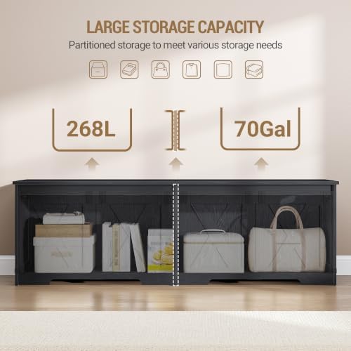 Hzuaneri 59" Rustic Storage Chest and Bench | 70 Gal | 330lb Seat - Image 5