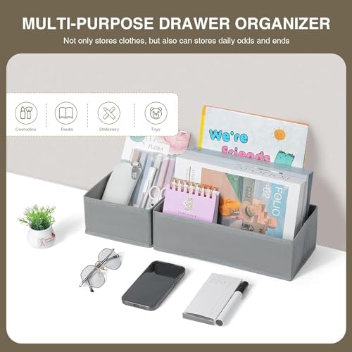 DIMJ Drawer Organizer Clothes Set of 8, Foldable Closet Drawer Organizer - Image 4