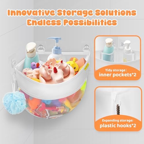 Bath Toy Storage Corner Wall Mounted, 4.32 Gallons Bath Toy Holder - Image 4