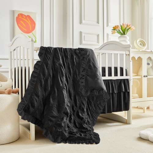 Ruffled Mini Crib Bedding Set Baby Boho Quilted Comforter by Uozzi+Bedding