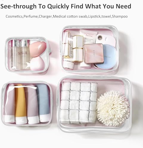 LETGO 4 PCS Clear Insert Bag for Bogg Bag, Beach Makeup Bag for Women - Image 6