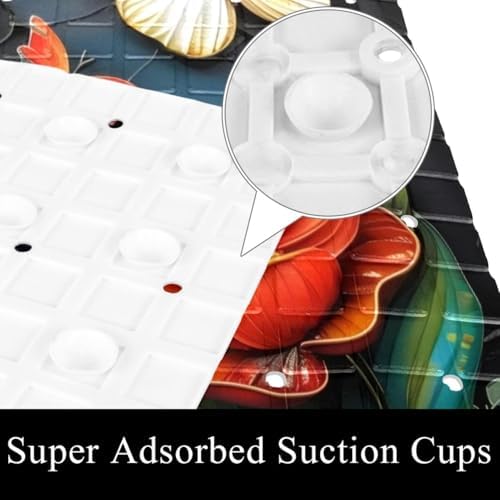 Bathtub Mat Non Slip 26.8x15.1 Inch, Spring Flowers Butterflies Shower Mat - Image 2