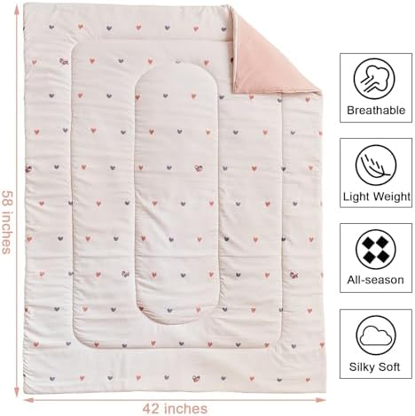 JHXHMX 4 Pieces Toddler Bedding Set, Soft Crib Bed Sheets Set Includes Quilted - Image 4