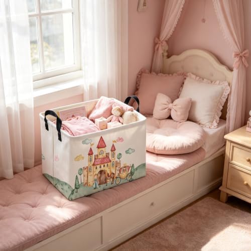 Rectangular Pink Princess Storage Basket, Cute Basket for - Image 3