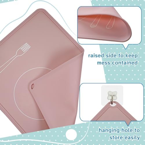 Zhehao 4 Pcs 4 Pcs Montessori Toddler Silicone Placemats, Soft Colors - Image 3
